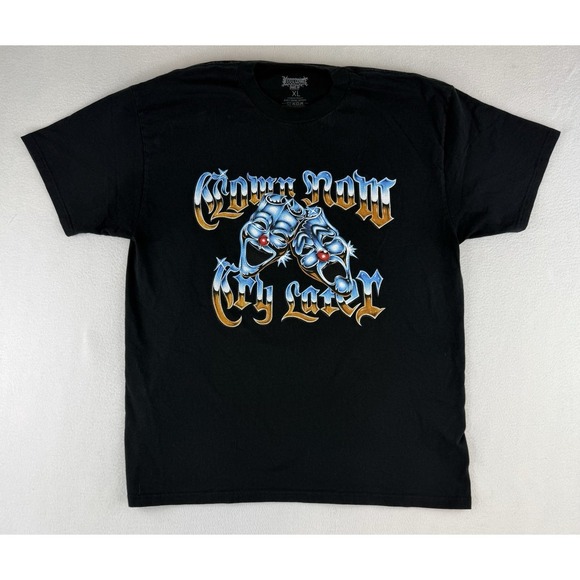 Clown Now Cry Later Size XL Foos Gone Wild Graphic T-Shirt Black - Picture 1 of 6